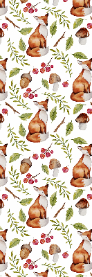 Rolgordijn voor het raam Vossen, paddenstoelen, bladeren