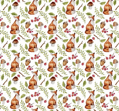 Rolgordijn voor het raam Vossen, paddenstoelen, bladeren