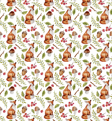 Rolgordijn voor het raam Vossen, paddenstoelen, bladeren