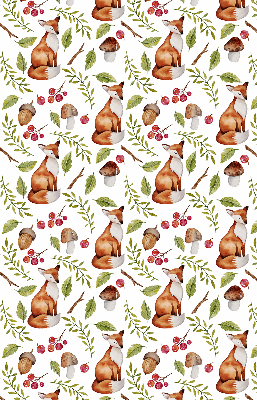 Rolgordijn voor het raam Vossen, paddenstoelen, bladeren