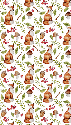 Rolgordijn voor het raam Vossen, paddenstoelen, bladeren