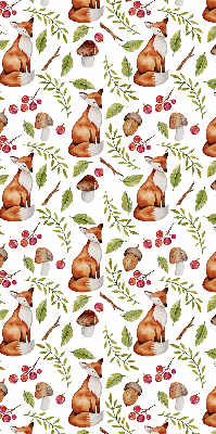 Rolgordijn voor het raam Vossen, paddenstoelen, bladeren