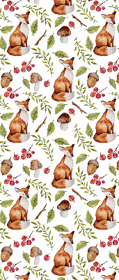 Rolgordijn voor het raam Vossen, paddenstoelen, bladeren