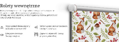 Rolgordijn voor het raam Vossen, paddenstoelen, bladeren