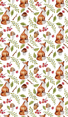 Rolgordijn voor het raam Vossen, paddenstoelen, bladeren