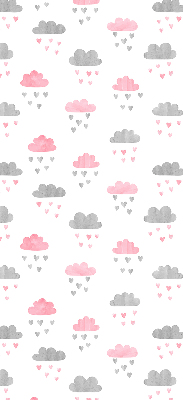 Rolgordijn verduisterend Roze en grijze wolken