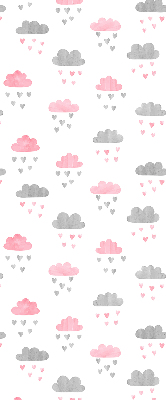 Rolgordijn verduisterend Roze en grijze wolken