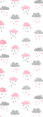 Rolgordijn verduisterend Roze en grijze wolken