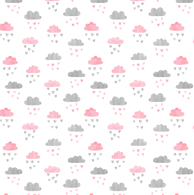 Rolgordijn verduisterend Roze en grijze wolken