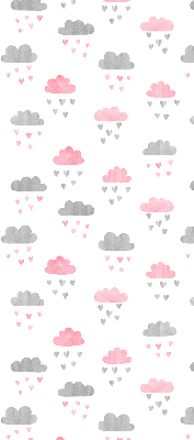 Rolgordijn verduisterend Roze en grijze wolken