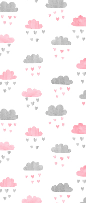 Rolgordijn verduisterend Roze en grijze wolken