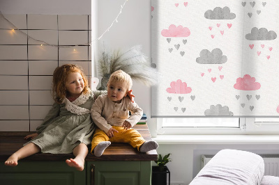 Rolgordijn verduisterend Roze en grijze wolken