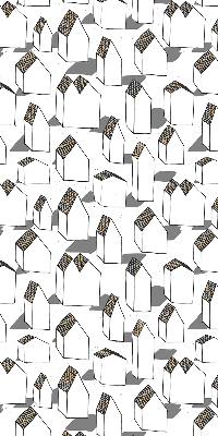 Rolgordijn voor het raam Witte huizen