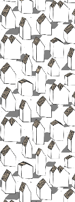 Rolgordijn voor het raam Witte huizen