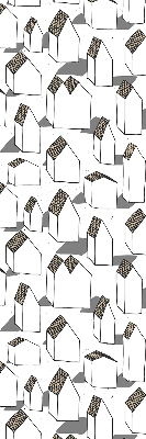 Rolgordijn voor het raam Witte huizen