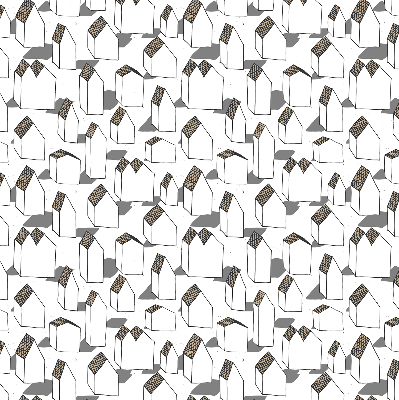 Rolgordijn voor het raam Witte huizen