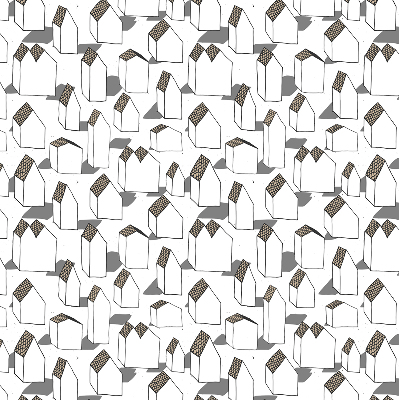 Rolgordijn voor het raam Witte huizen