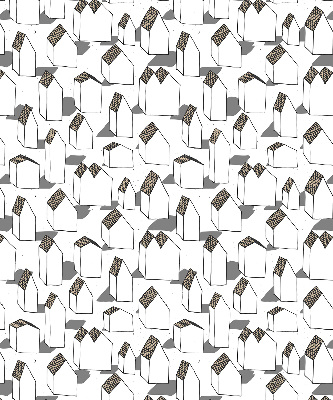 Rolgordijn voor het raam Witte huizen