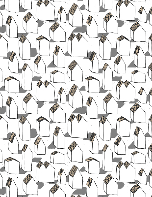 Rolgordijn voor het raam Witte huizen