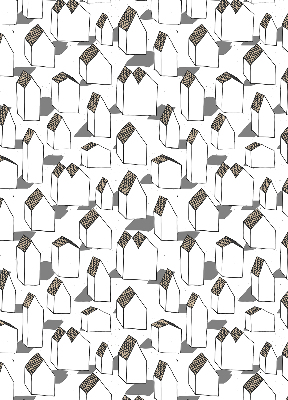 Rolgordijn voor het raam Witte huizen