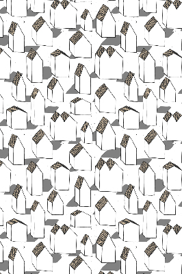 Rolgordijn voor het raam Witte huizen