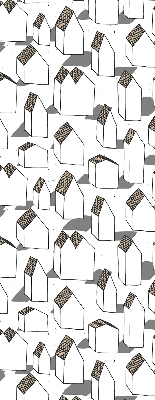 Rolgordijn voor het raam Witte huizen