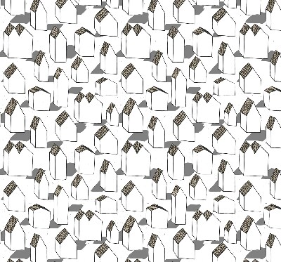 Rolgordijn voor het raam Witte huizen