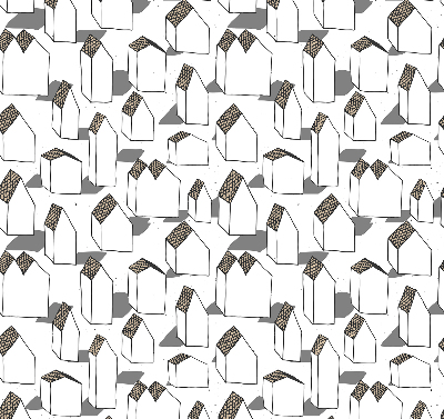 Rolgordijn voor het raam Witte huizen