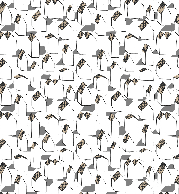 Rolgordijn voor het raam Witte huizen