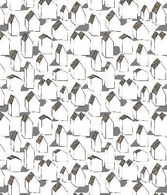 Rolgordijn voor het raam Witte huizen