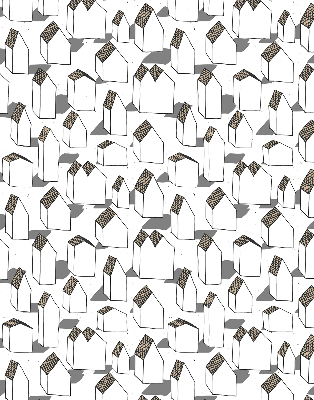 Rolgordijn voor het raam Witte huizen