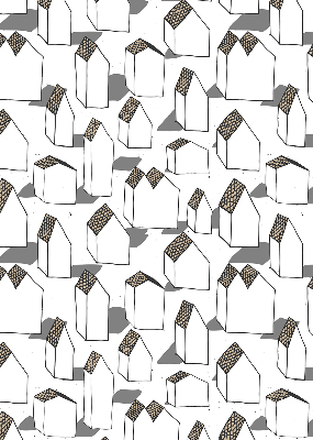 Rolgordijn voor het raam Witte huizen