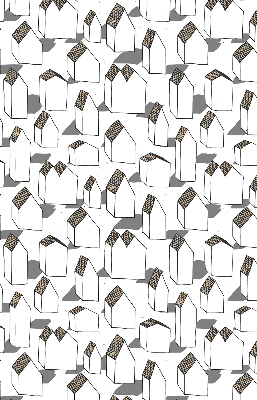 Rolgordijn voor het raam Witte huizen