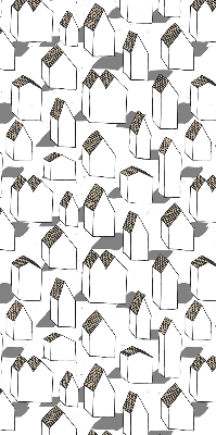 Rolgordijn voor het raam Witte huizen