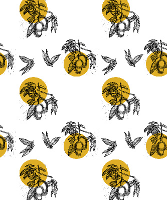 Rolgordijn voor het raam Fruit en gele cirkels