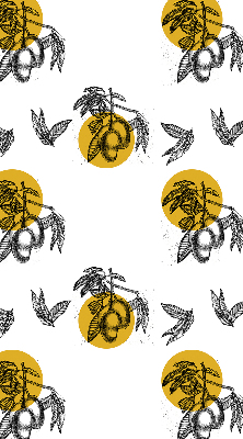 Rolgordijn voor het raam Fruit en gele cirkels