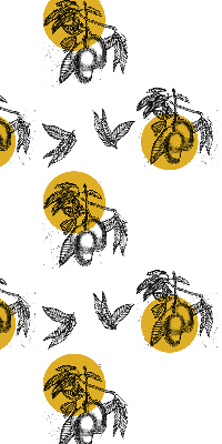 Rolgordijn voor het raam Fruit en gele cirkels