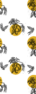 Rolgordijn voor het raam Fruit en gele cirkels