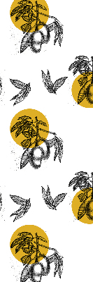 Rolgordijn voor het raam Fruit en gele cirkels