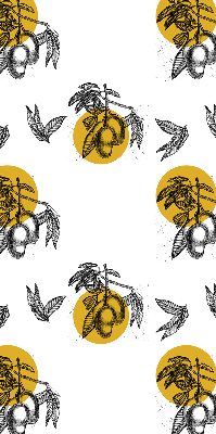 Rolgordijn voor het raam Fruit en gele cirkels