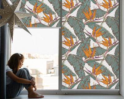 Rolgordijn voor het raam Groene bladeren