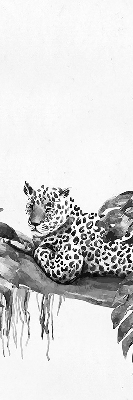 Rolgordijn voor het raam Getekende cheeta's op een tak