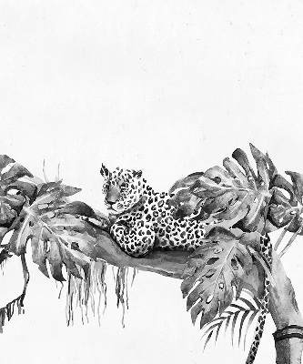 Rolgordijn voor het raam Getekende cheeta's op een tak