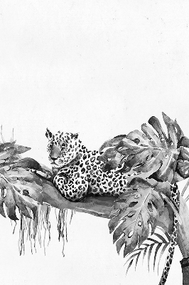 Rolgordijn voor het raam Getekende cheeta's op een tak