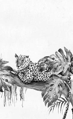 Rolgordijn voor het raam Getekende cheeta's op een tak