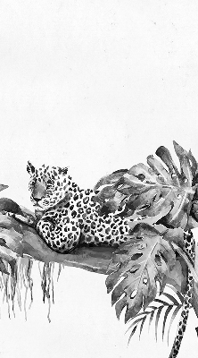 Rolgordijn voor het raam Getekende cheeta's op een tak