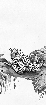 Rolgordijn voor het raam Getekende cheeta's op een tak