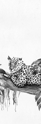 Rolgordijn voor het raam Getekende cheeta's op een tak