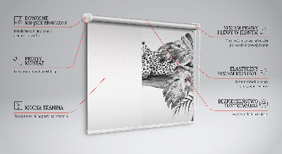 Rolgordijn voor het raam Getekende cheeta's op een tak