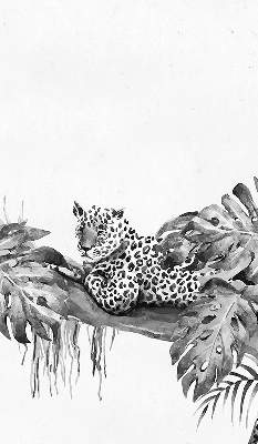 Rolgordijn voor het raam Getekende cheeta's op een tak